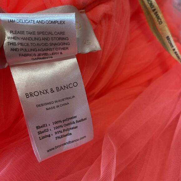 Bronx and Banco Taraji Tiered Ruffle Tulle Sheer Cutout High Low Maxi Gown Sz XS - Picture 14 of 14